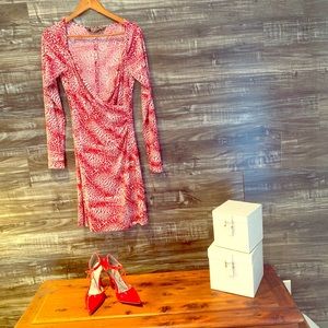 Red & White Animal Print Dress.